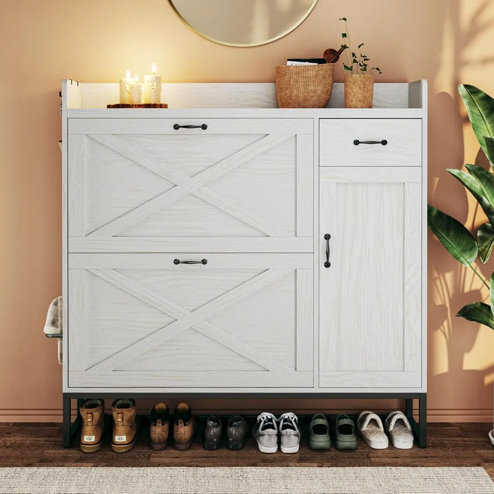 Shoe Cabinet with 2 Flip Drawers & Side Cabinet,Shoes Cabinet with Adjustable Shelves,Shoe Storage with Drawer & Mounted Shoe
Shoe Cabinet with 2 Flip Drawers & Side Cabinet,Shoes Cabinet with Adjustable Shelves,Shoe Storage with Drawer & Mounted Shoe