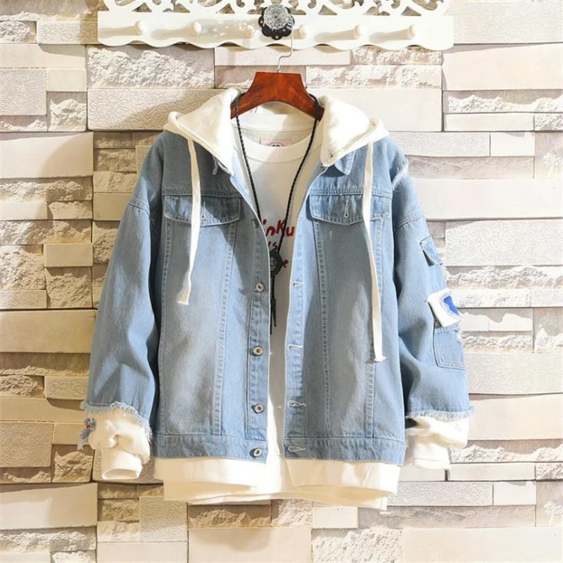 Men Denim Jacket Streetwear Hip Hop Men's Hooded Jean Jackets Male Casual Loose Outerwear New Spring Fashion Slim Fit Coat
Men Denim Jacket Streetwear Hip Hop Men's Hooded Jean Jackets Male Casual Loose Outerwear New Spring Fashion Slim Fit Coat