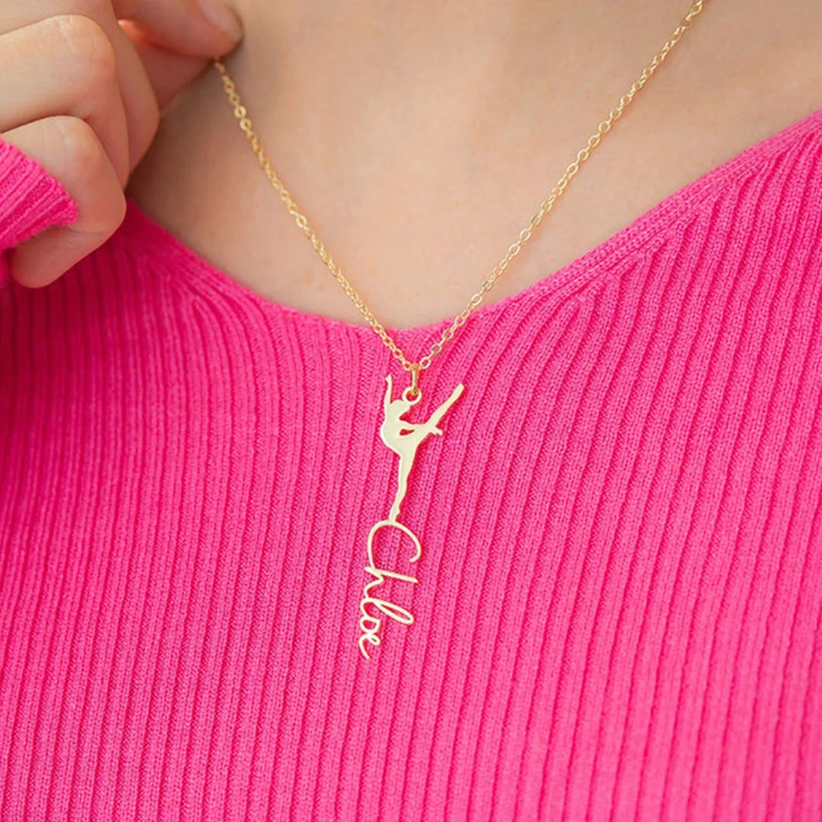 Custom Ballerina and Gymnastics Name Necklace for Women Stainless Steel Personalized Jewelry for Dance and Sports Lovers
Custom Ballerina and Gymnastics Name Necklace for Women Stainless Steel Personalized Jewelry for Dance and Sports Lovers