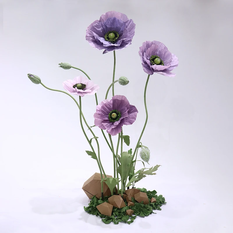 Purple Poppy Artificial Giant Paper Flowers for Wedding & Event Decoration Shop Window Display
Purple Poppy Artificial Giant Paper Flowers for Wedding & Event Decoration Shop Window Display