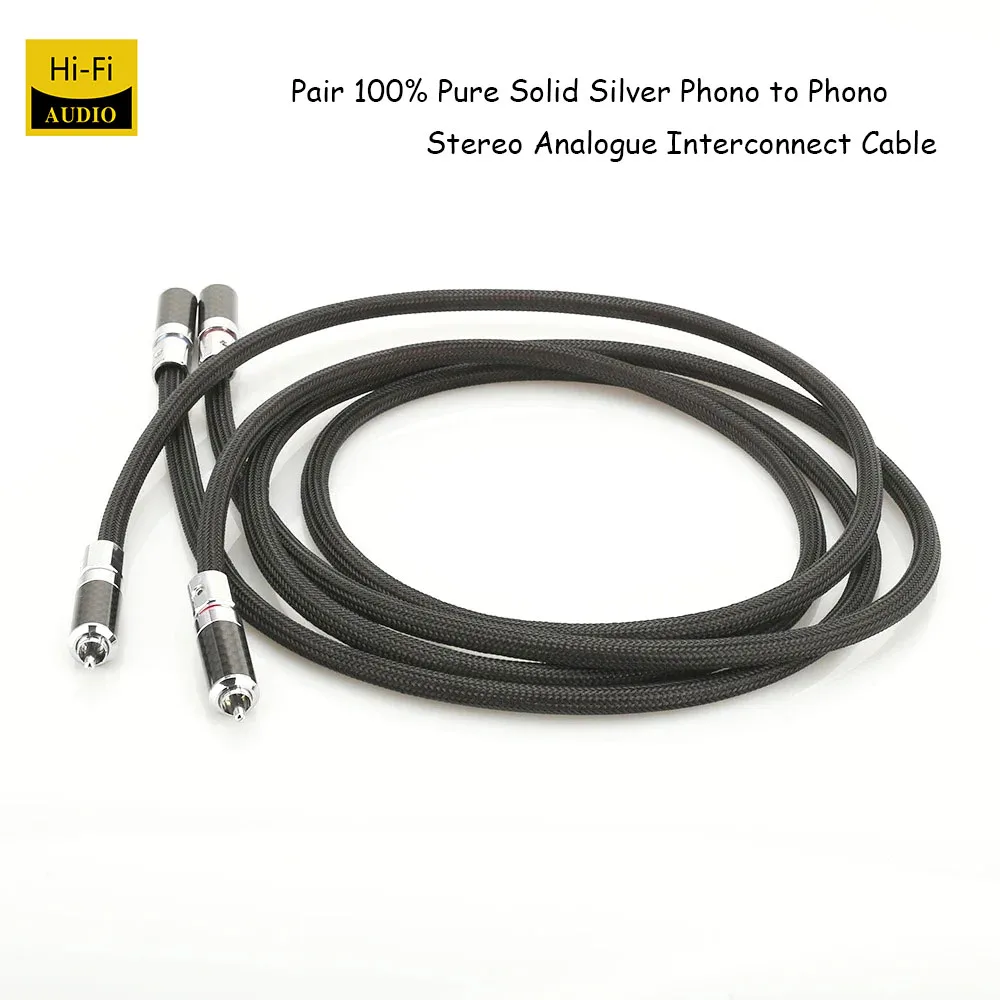 Pair 100% Pure Solid Silver Phono to Phono Stereo Analogue Interconnect Cable Compatible with Speaker, AMP, Turntable, Receiver
Pair 100% Pure Solid Silver Phono to Phono Stereo Analogue Interconnect Cable Compatible with Speaker, AMP, Turntable, Receiver