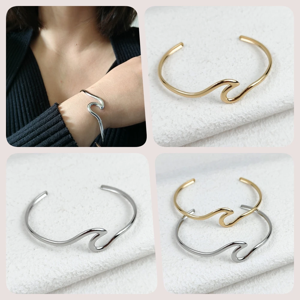 Simple Wave Twist Bangles for Women Stainless Steel Bracelet Jewelry Luxury Open Gold Plated Cuff Bracelet Valentine's Day Gifts
Simple Wave Twist Bangles for Women Stainless Steel Bracelet Jewelry Luxury Open Gold Plated Cuff Bracelet Valentine's Day Gifts