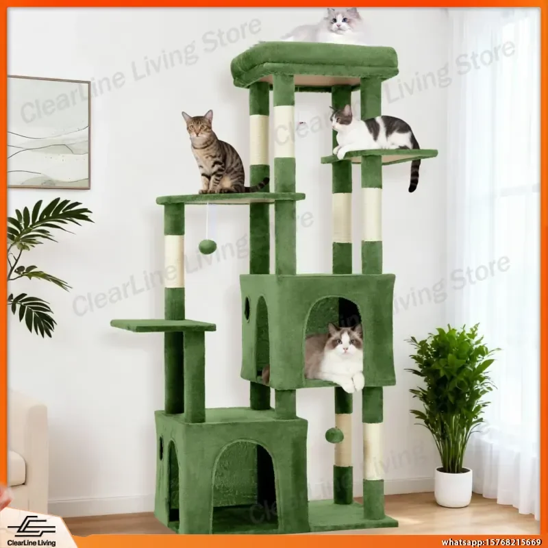 Multi-Level Cat Tree Tower for Large Cats Maine Coons with Perch Condos Sisal Scratching Posts Play Toys Indoor Cat Furniture
Multi-Level Cat Tree Tower for Large Cats Maine Coons with Perch Condos Sisal Scratching Posts Play Toys Indoor Cat Furniture