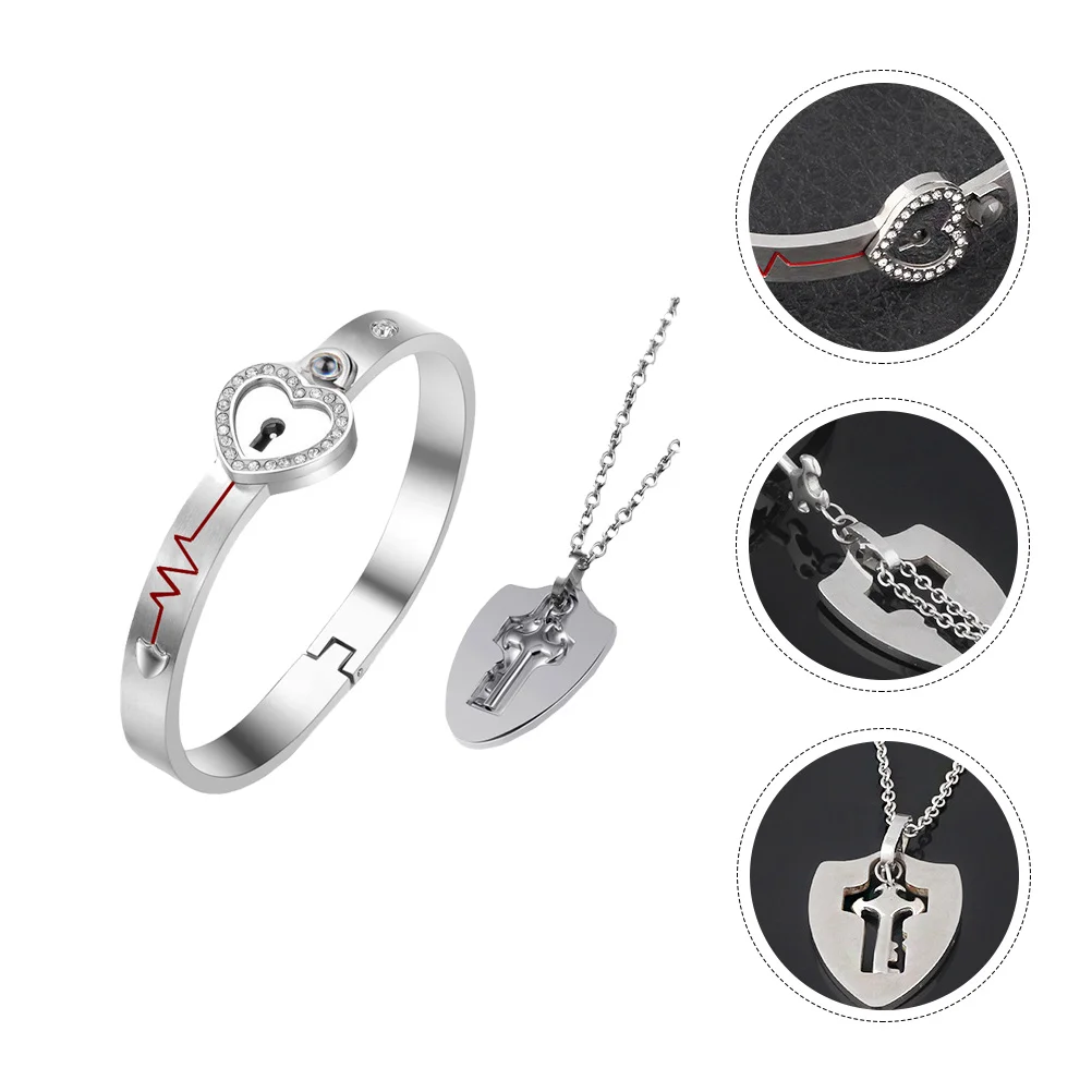 Couple Lock Bracelet Woman Decorative Necklaces for Men Jewelry Key Shaped Wrist Chain Heart-shaped
Couple Lock Bracelet Woman Decorative Necklaces for Men Jewelry Key Shaped Wrist Chain Heart-shaped