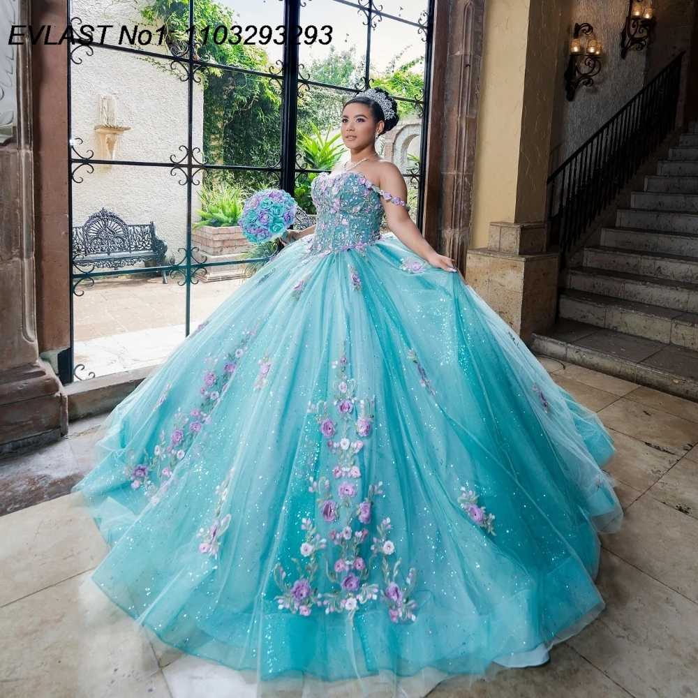 EVLAST Customized Mint Quinceanera Dress Ball Gown 3D Floral Applique Beading Mexico Corset Sweet 16 Vestido De 15 Anos E1Q131
EVLAST Customized Mint Quinceanera Dress Ball Gown 3D Floral Applique Beading Mexico Corset Sweet 16 Vestido De 15 Anos E1Q131