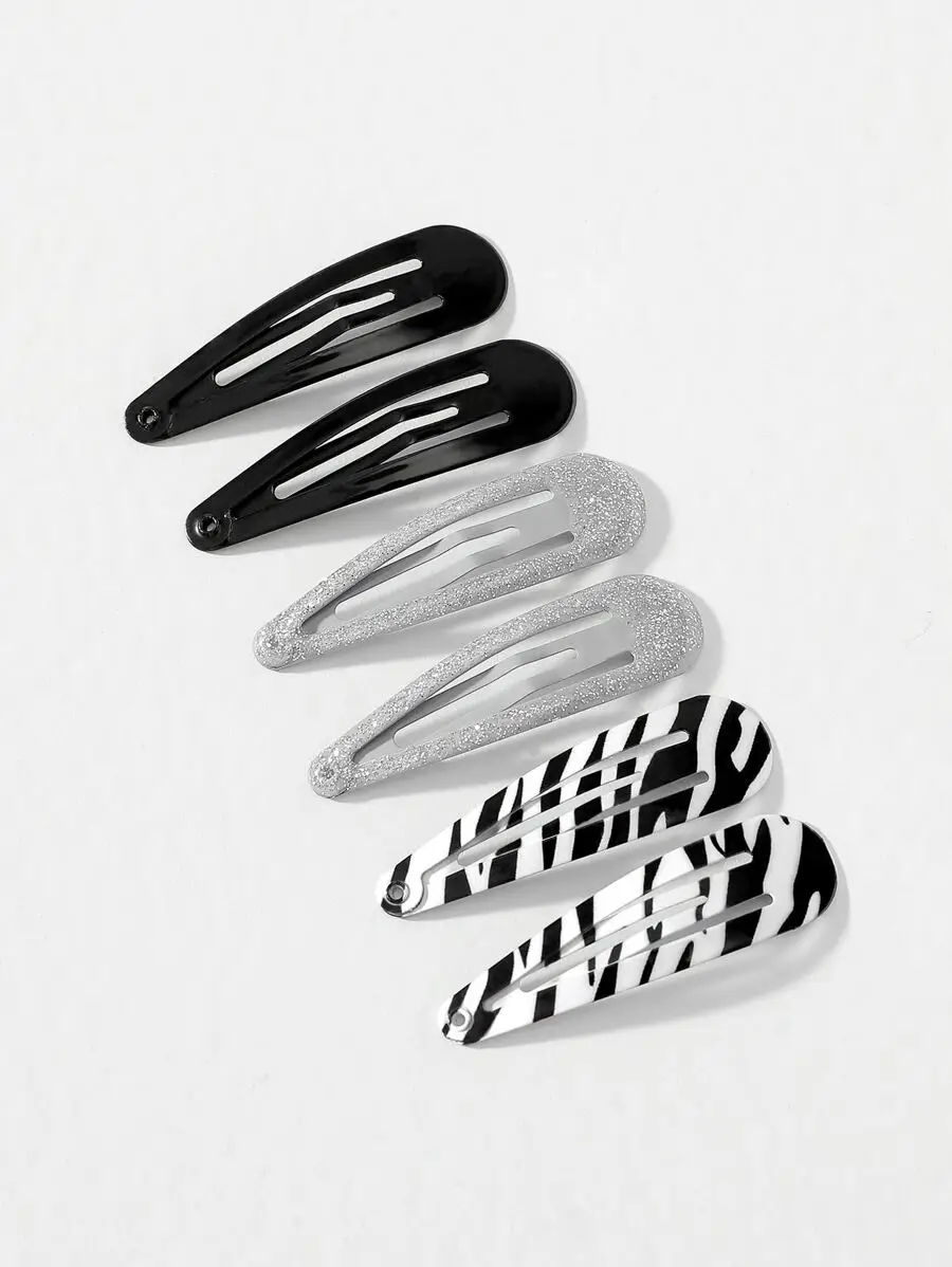 6pcs Zebra Striped Hair Clips Barrettes Hair Claws For Women
6pcs Zebra Striped Hair Clips Barrettes Hair Claws For Women