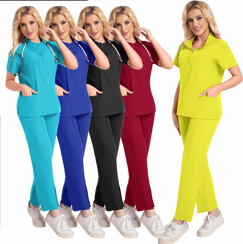 Nursing Scrubs Set Anti-Wrinkle Medical Surgical Gown Wholesale Hospital Scrub Top Doctor Nurse Special Scrub Uniform Men Women
Nursing Scrubs Set Anti-Wrinkle Medical Surgical Gown Wholesale Hospital Scrub Top Doctor Nurse Special Scrub Uniform Men Women