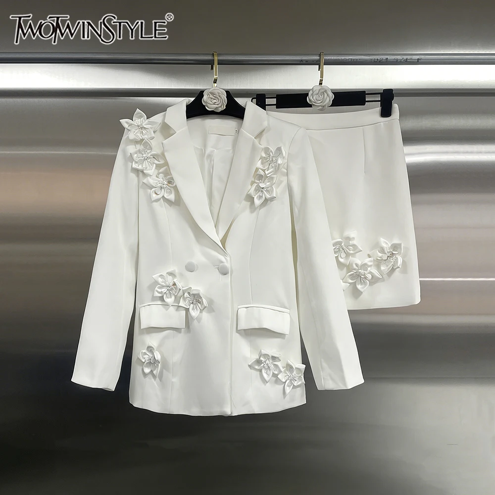 GALCAUR Solid Spliced 3D Flowers Two Piece Set Female Lapel Long Sleeve Jacket Elegant Commute Women's Skirt Sets Fashion Autumn
GALCAUR Solid Spliced 3D Flowers Two Piece Set Female Lapel Long Sleeve Jacket Elegant Commute Women's Skirt Sets Fashion Autumn