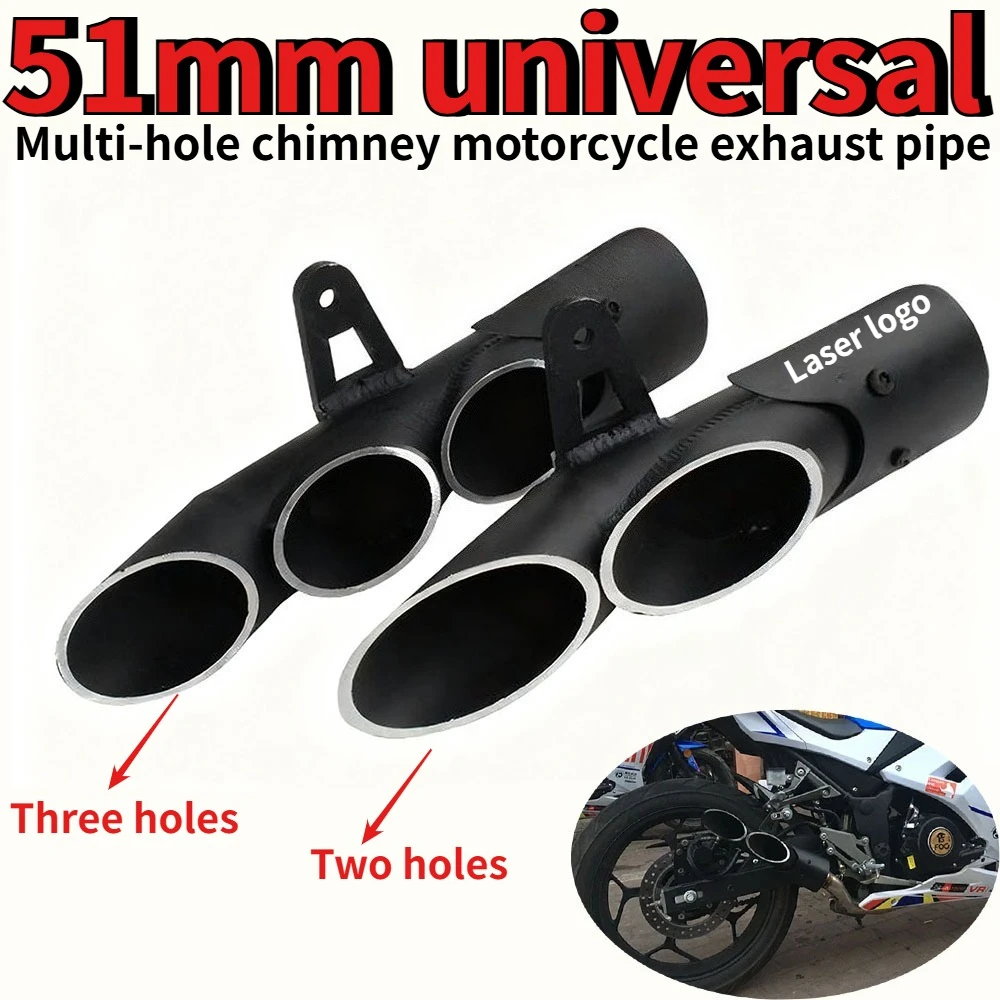 51mm Universal Multi-hole Chimney Motorcycle Sports Car Modified Exhaust Pipe For Yamaha R3 Kawasaki Honda Suzuki
51mm Universal Multi-hole Chimney Motorcycle Sports Car Modified Exhaust Pipe For Yamaha R3 Kawasaki Honda Suzuki