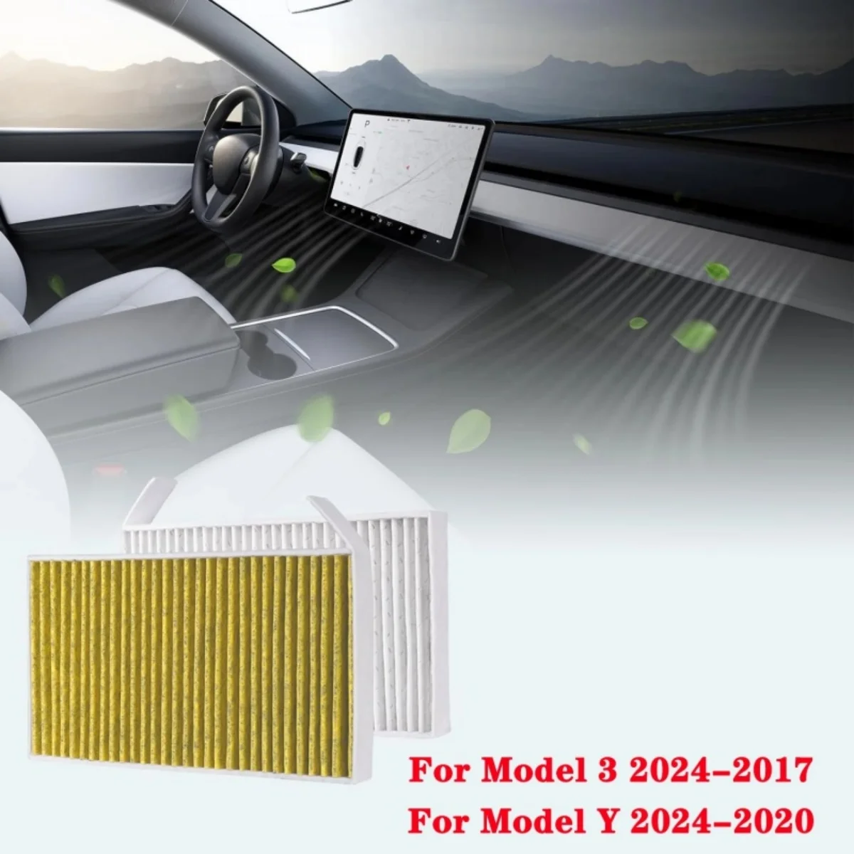 Cabin Air Filter For Tesla Model Y Model 3 Highland 2024-2017, FP25015 HEPA Air Filter Replacement With Activated Carbon
Cabin Air Filter For Tesla Model Y Model 3 Highland 2024-2017, FP25015 HEPA Air Filter Replacement With Activated Carbon