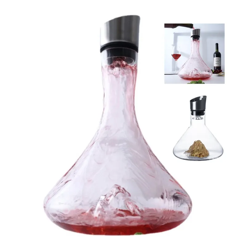1500-1800ml Waterfall Speed Decanter New Style Handmade Crystal Glass Iceberg Golden Hill Wine Pot Family Bar Wine Bottle
1500-1800ml Waterfall Speed Decanter New Style Handmade Crystal Glass Iceberg Golden Hill Wine Pot Family Bar Wine Bottle