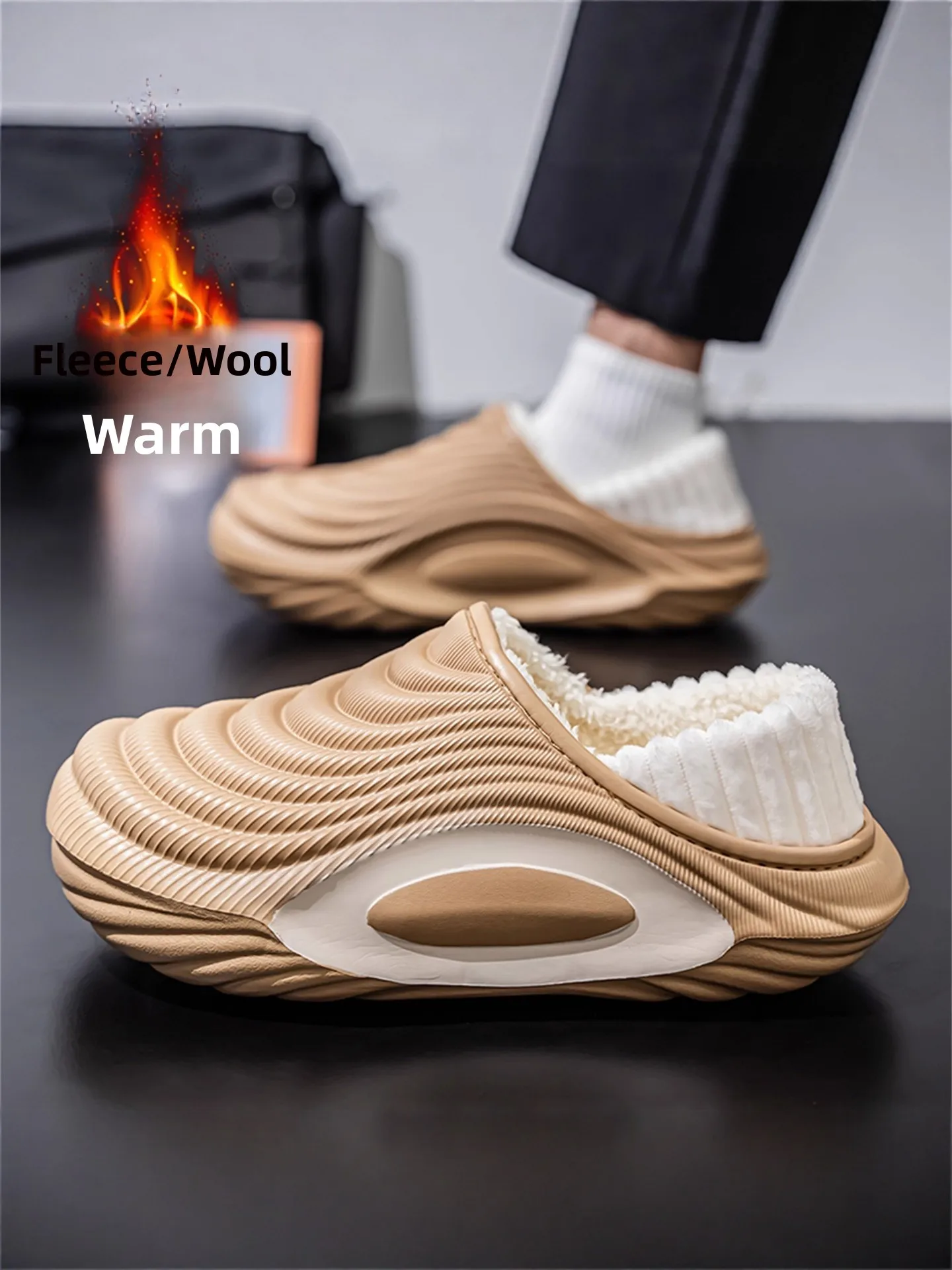 Men's Winter Thickened Fleece Slippers Home Outdoor Wear Waterproof Non-Slip Slip-On Shoes Warm Thick Bottom Head Cover Slippers
Men's Winter Thickened Fleece Slippers Home Outdoor Wear Waterproof Non-Slip Slip-On Shoes Warm Thick Bottom Head Cover Slippers