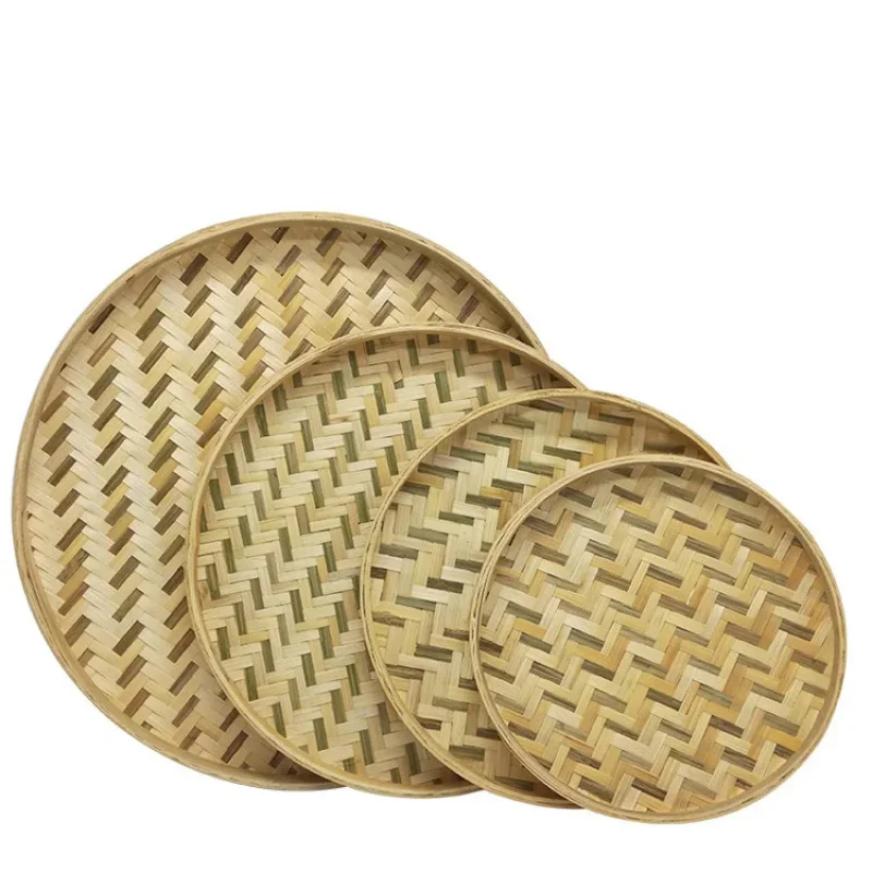 Hot Sale Natural Material Bamboo Hand-Woven Round Minimalist Large Capacity Party Food Fruit Placement Storage Tray
Hot Sale Natural Material Bamboo Hand-Woven Round Minimalist Large Capacity Party Food Fruit Placement Storage Tray
