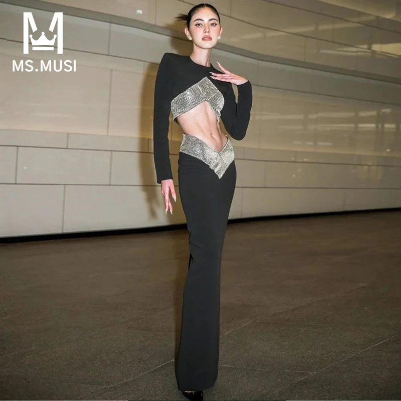 MSMUSI 2023 New Fashion Women Sexy Lady Bandage Sequin Crystal Two Piece Set Long Sleeve Bodycon Top Ankle Length Skirt Set Suit
MSMUSI 2023 New Fashion Women Sexy Lady Bandage Sequin Crystal Two Piece Set Long Sleeve Bodycon Top Ankle Length Skirt Set Suit