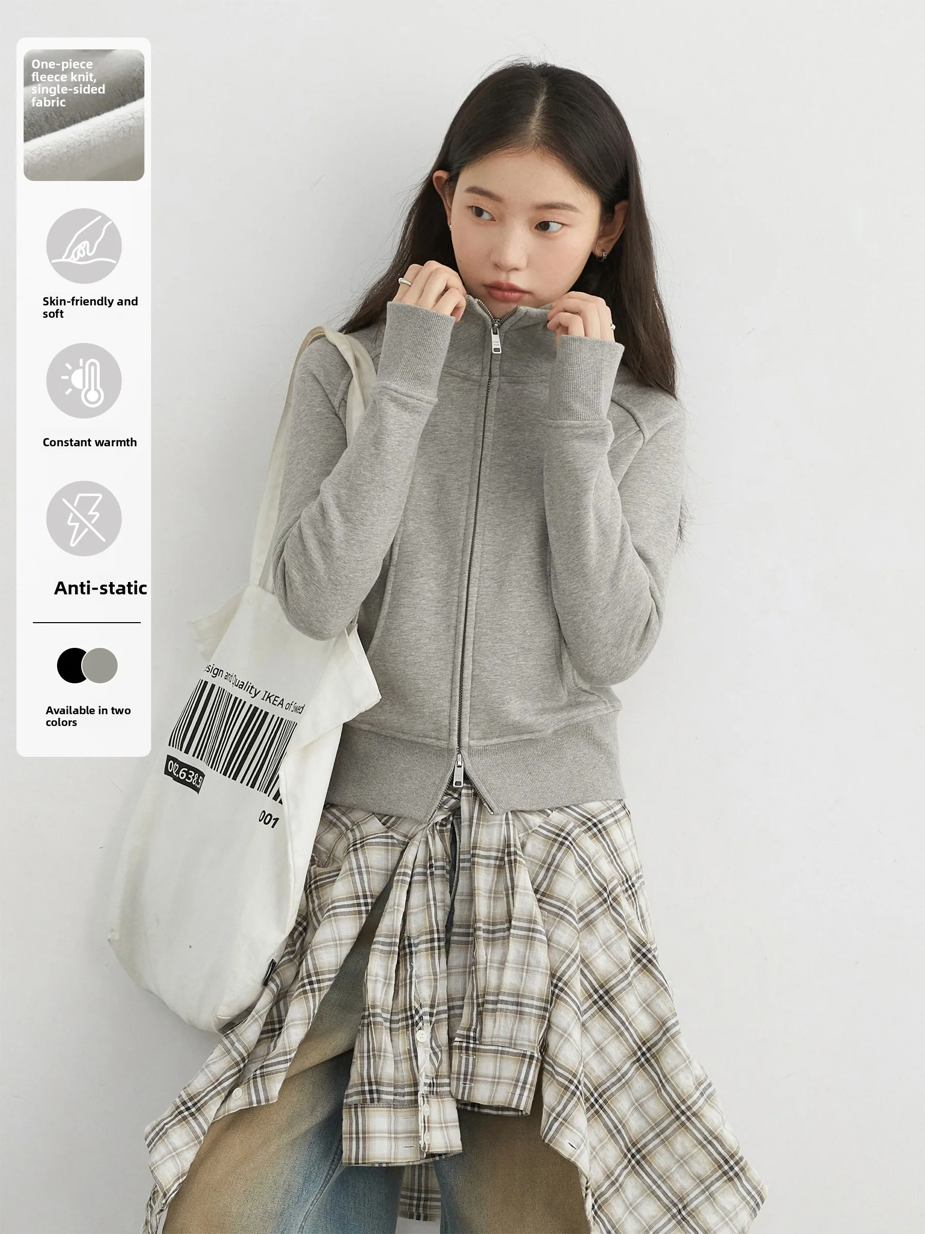 CHICVEN Retro Embroidered Fce Hooded Double Zipper Warm Sweatirt Hat irt Women's Slim Fit Cotton Polyester Zip Cardigan
CHICVEN Retro Embroidered Fce Hooded Double Zipper Warm Sweatirt Hat irt Women's Slim Fit Cotton Polyester Zip Cardigan