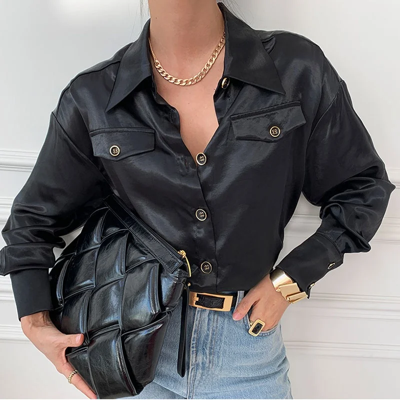 Ele Long Sve irt with Metal Chain High Waist Silk f Skirt Faionable Button Design Chic Collar for Young Women
Ele Long Sve irt with Metal Chain High Waist Silk f Skirt Faionable Button Design Chic Collar for Young Women