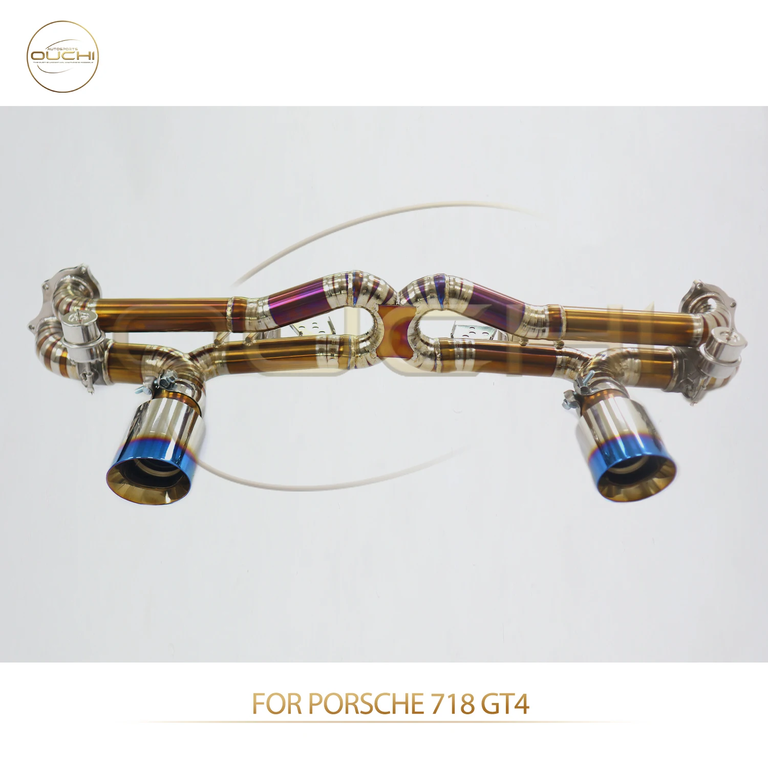 OUCHI Factory Direct Sales TC4 Exhaust Catback for Porsche 718 GT4 Without Muffler With Vaccum Valve Grilled Blue Tips
OUCHI Factory Direct Sales TC4 Exhaust Catback for Porsche 718 GT4 Without Muffler With Vaccum Valve Grilled Blue Tips