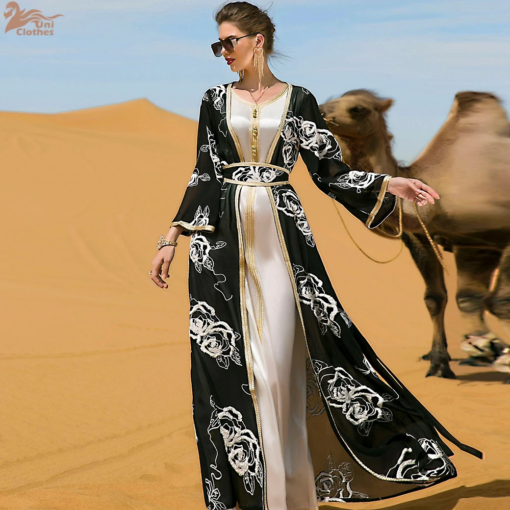 Ramadan Abaya Dubai Embroidery Formal Long Dress for Women 2 Piece Suit Arabic Kimono Suit Female Islam Dresses Caftan Marocain
Ramadan Abaya Dubai Embroidery Formal Long Dress for Women 2 Piece Suit Arabic Kimono Suit Female Islam Dresses Caftan Marocain