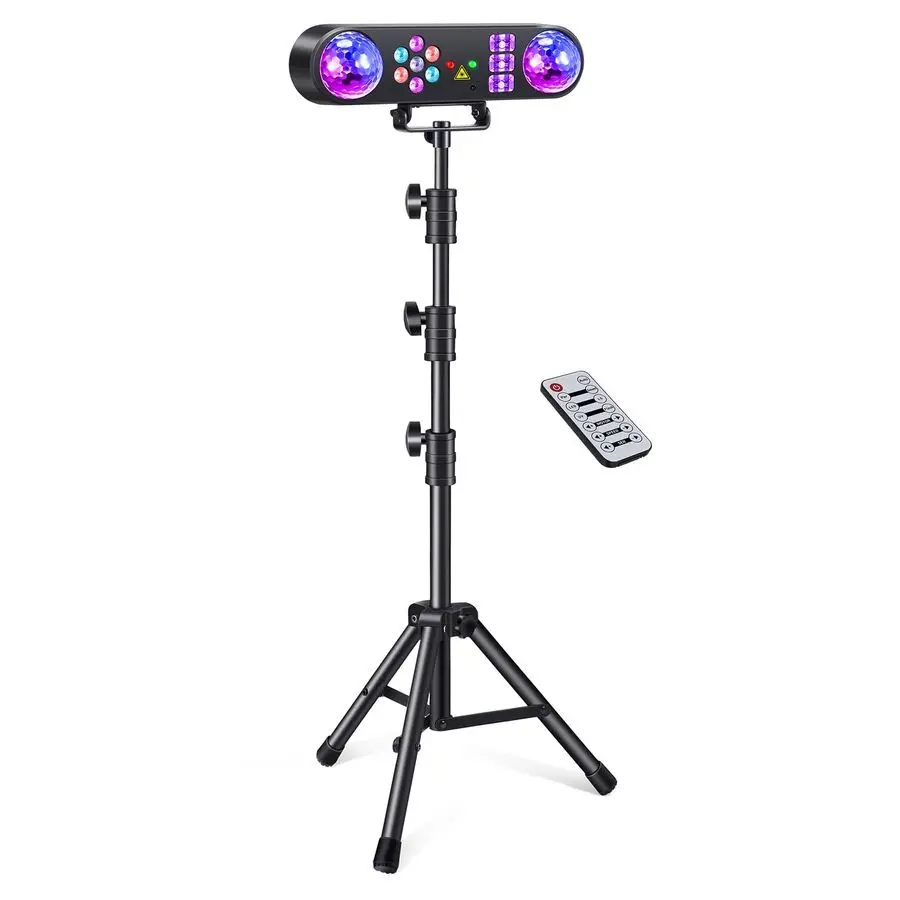 Огни с подставкой, освещение для вечеринок DJ Disco Light Sound Activated, пакет для вечеринок 5 в 1 с вращающимся шаром, стробоскоп, УФ, красочный L
Огни с подставкой, освещение для вечеринок DJ Disco Light Sound Activated, пакет для вечеринок 5 в 1 с вращающимся шаром, стробоскоп, УФ, красочный L