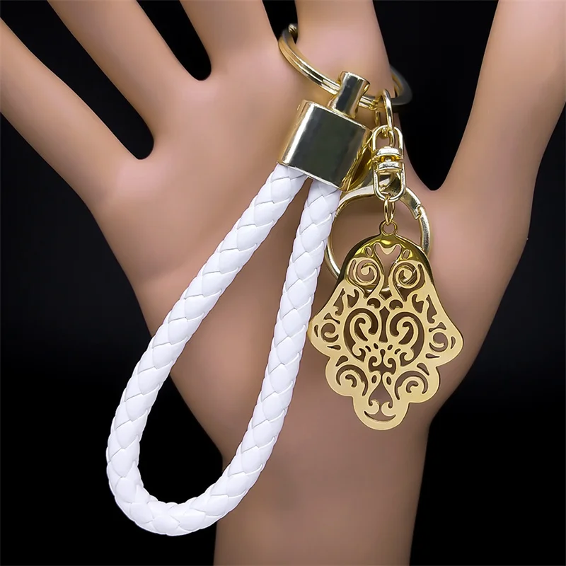 Hamsa Hands Stainless Steel Pendant Key Chain for Women Men Gold Color Hand of Fatima Keyring Amulet Jewelry llaveros para mujer
Hamsa Hands Stainless Steel Pendant Key Chain for Women Men Gold Color Hand of Fatima Keyring Amulet Jewelry llaveros para mujer