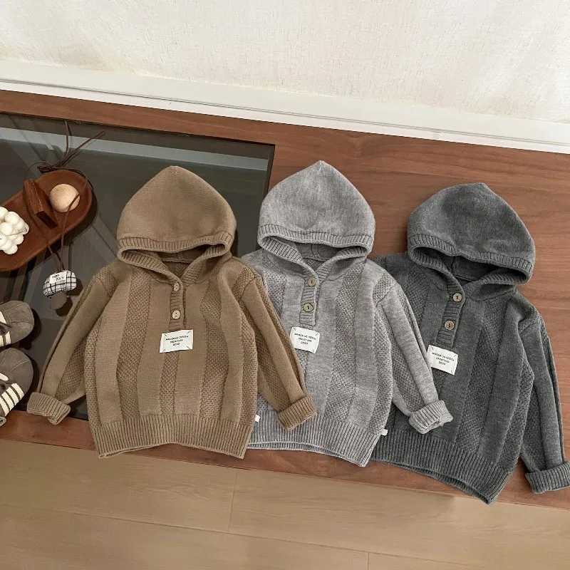 Свитер с капюшоном для мальчиков и девочек, свободный мягкий удобный простой повседневный пуловер, детская одежда, детские вязаные топы, новинка зимы 2025 г.
Свитер с капюшоном для мальчиков и девочек, свободный мягкий удобный простой повседневный пуловер, детская одежда, детские вязаные топы, новинка зимы 2025 г.