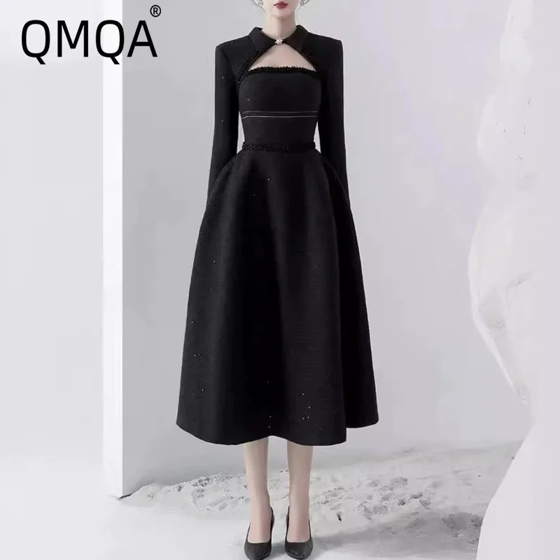 QMQA Fashion Women's Elegant Dress Long Sleeve Hollow High Waist Belt Solid Color Banquet Dress 2025 New Female Clothing 1A330
QMQA Fashion Women's Elegant Dress Long Sleeve Hollow High Waist Belt Solid Color Banquet Dress 2025 New Female Clothing 1A330