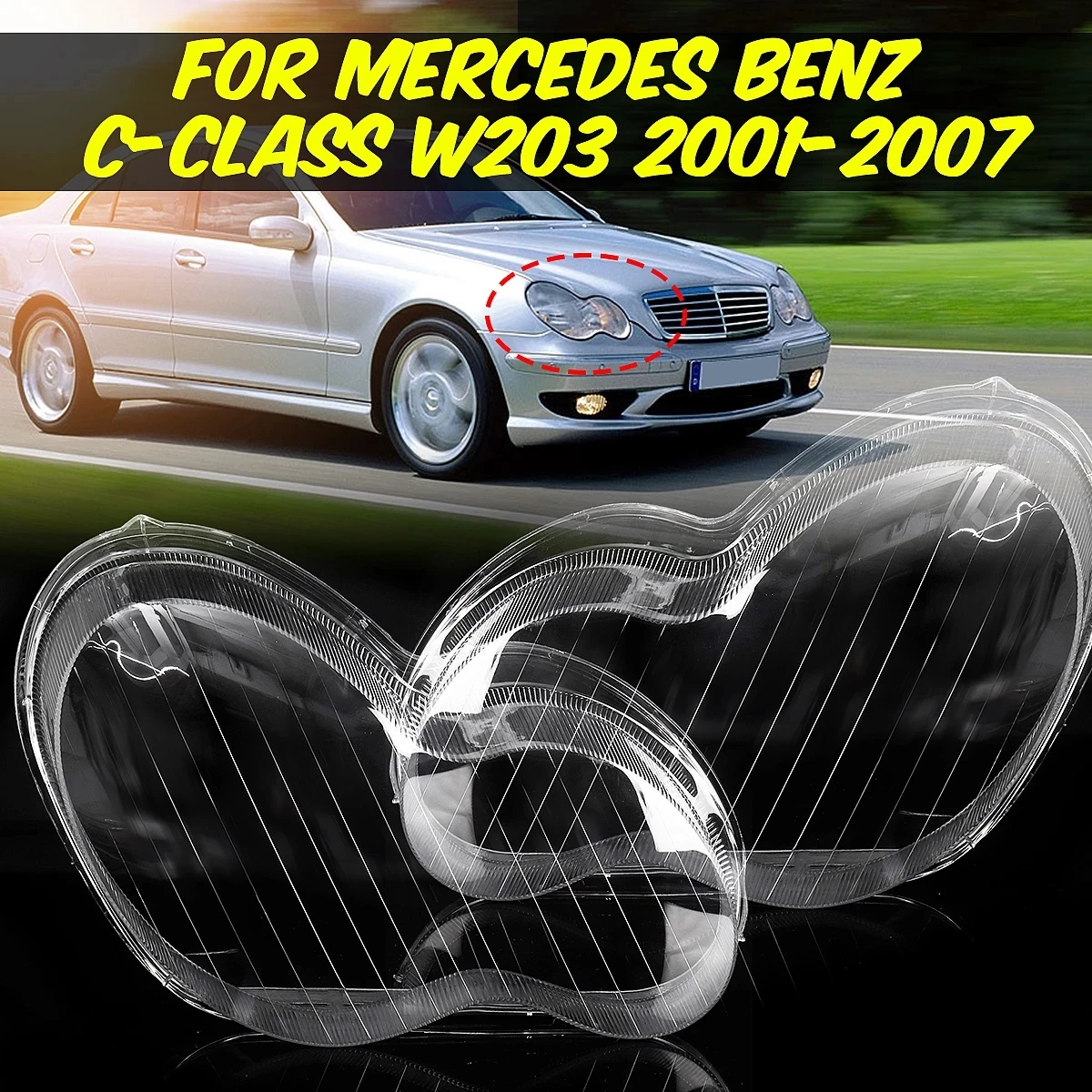 1Pair Headlight Lens Cover For Mercedes Benz C-Class W203 4-Doors C180 C200 C230 C260 C280 2001-2007
1Pair Headlight Lens Cover For Mercedes Benz C-Class W203 4-Doors C180 C200 C230 C260 C280 2001-2007