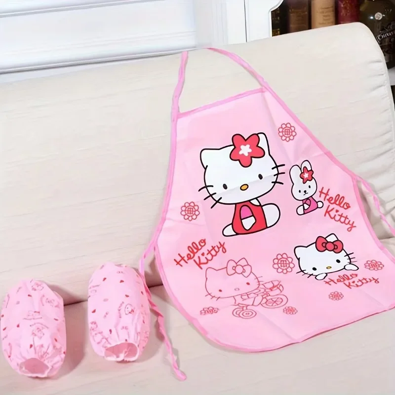 Hello Kitty pink apron set personal activities home cute cartoon print waterproof and anti-fouling apron sleeve set
Hello Kitty pink apron set personal activities home cute cartoon print waterproof and anti-fouling apron sleeve set