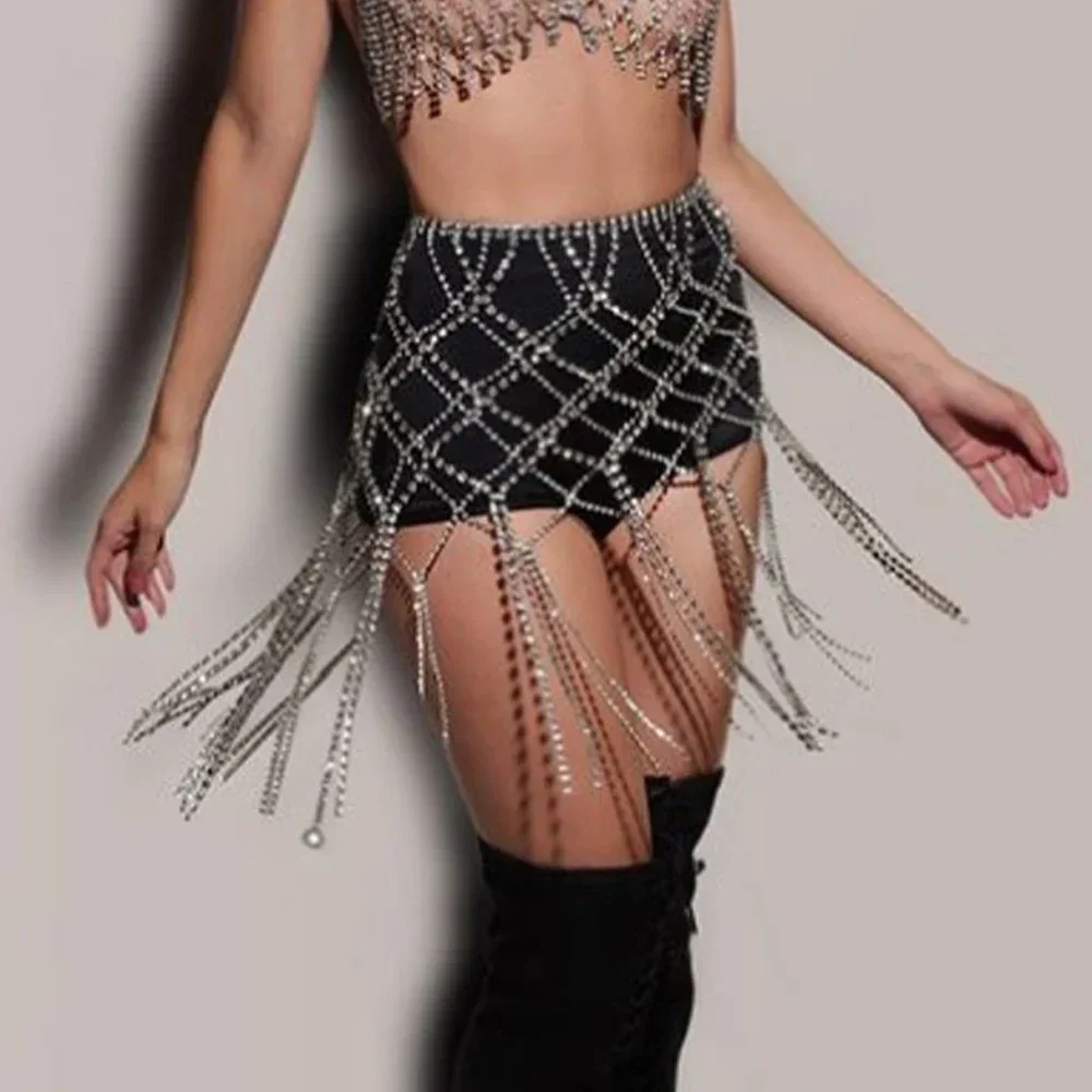 Sexy Mesh Long Tassel Pendant Waist Chain Dance Skirt Nightclub Sparkling Crystal Body Chain Sparkling Crystal Waist Chain Jewel
Sexy Mesh Long Tassel Pendant Waist Chain Dance Skirt Nightclub Sparkling Crystal Body Chain Sparkling Crystal Waist Chain Jewel