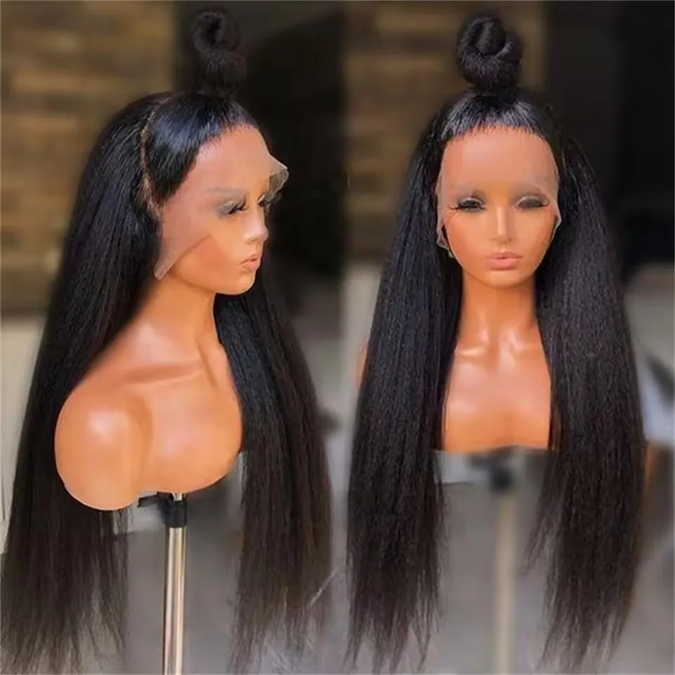 QW Synthetic Hair Yaki Straight Kinky Black Soft 13X4 Lace Front Wig For Women Glueless Heat Resistant Fiber Cosplay Daily Wear
QW Synthetic Hair Yaki Straight Kinky Black Soft 13X4 Lace Front Wig For Women Glueless Heat Resistant Fiber Cosplay Daily Wear
