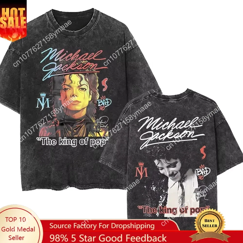 Washed Vintage Michael Jackson Graphic T-shirt Men Women Classic Retro Gothic Rock Tshirt Men's Punk Harajuku Oversized T Shirts
Washed Vintage Michael Jackson Graphic T-shirt Men Women Classic Retro Gothic Rock Tshirt Men's Punk Harajuku Oversized T Shirts