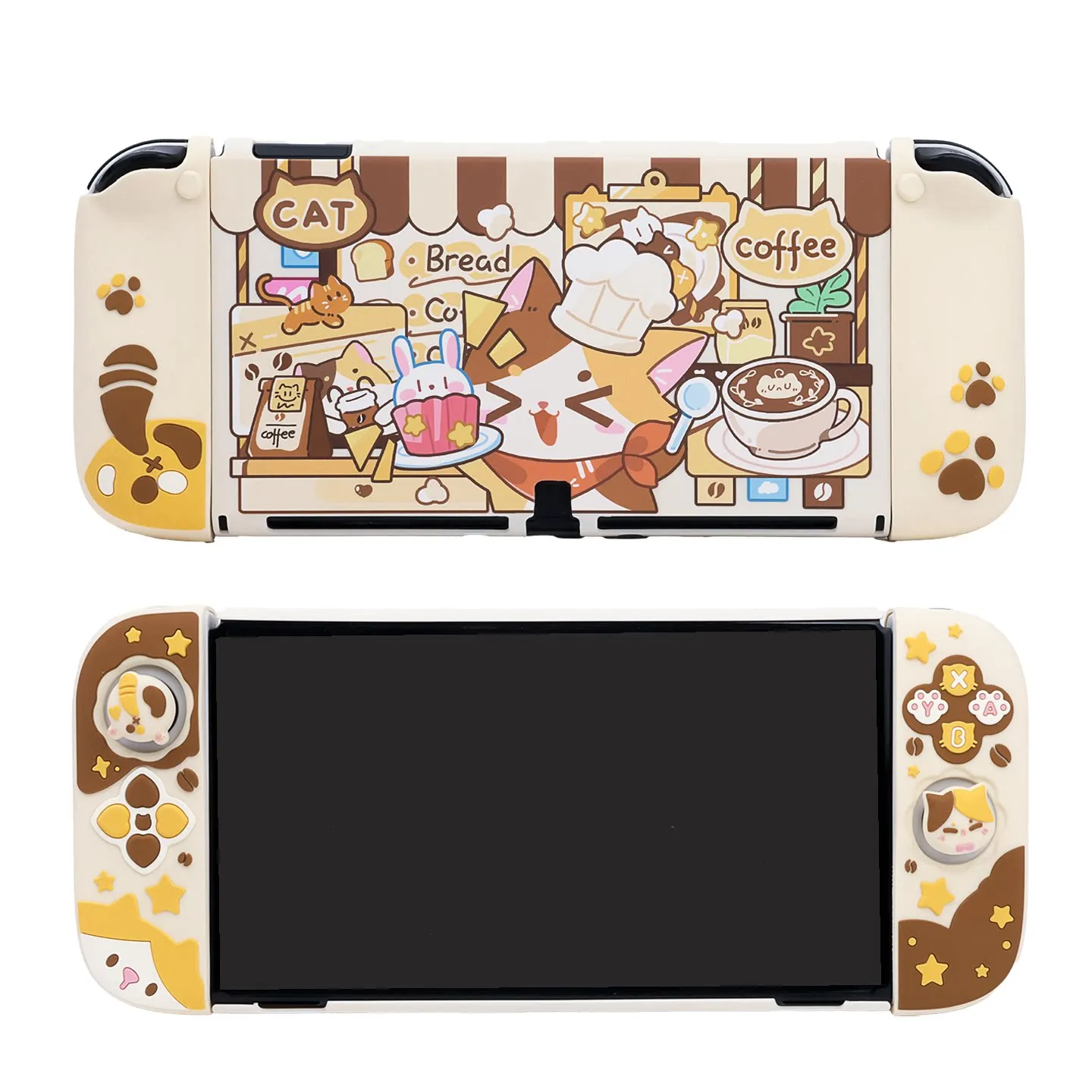 Protective Case compatible with Switch OLED - Hard Shell with Silicone Grip Covers Thumb Grip Caps , Calico Cat
Protective Case compatible with Switch OLED - Hard Shell with Silicone Grip Covers Thumb Grip Caps , Calico Cat