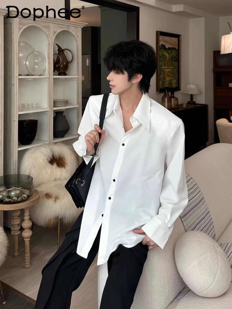 Men's 2025 Four-season Wear Long-sleeve Loose Shirts Men's Simple Fashion Versatile Tops Shoulder Padded Detachable Vest Shirt
Men's 2025 Four-season Wear Long-sleeve Loose Shirts Men's Simple Fashion Versatile Tops Shoulder Padded Detachable Vest Shirt