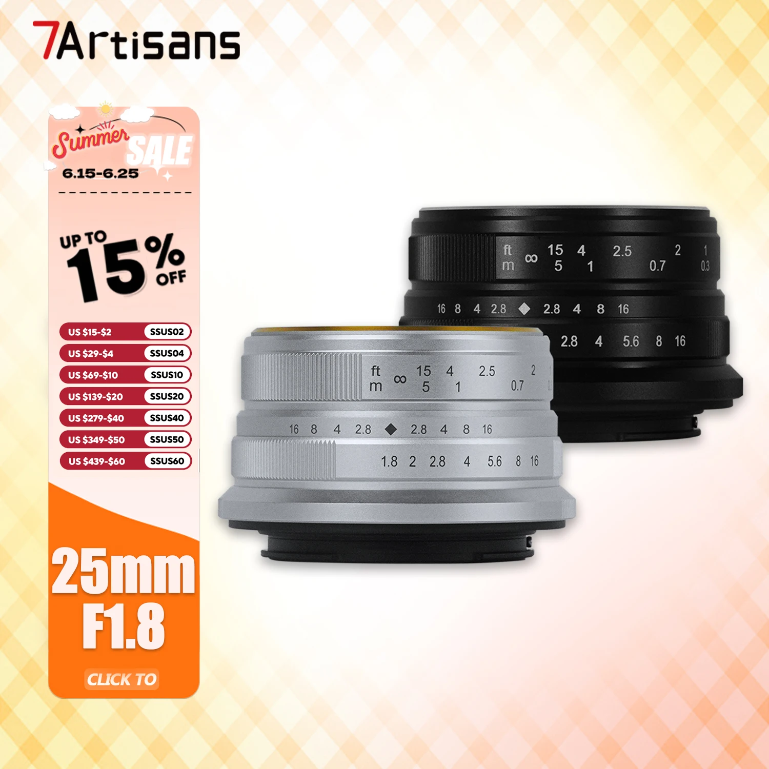 7artisans 25mm F1.8 APS-C Frame Large Aperture Wide Angle Prime Lens for Studio Photography with Sony E Zev-10 X Z M43 Mount
7artisans 25mm F1.8 APS-C Frame Large Aperture Wide Angle Prime Lens for Studio Photography with Sony E Zev-10 X Z M43 Mount