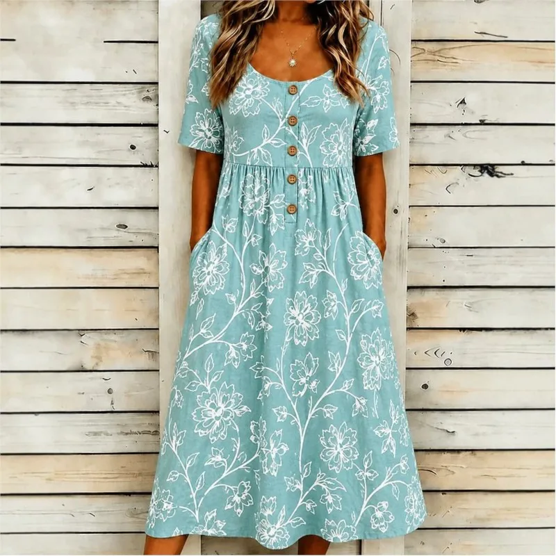 Y2K Fashion Button Decoration Design Midi Skirt Woman's Summer Casual Round Neck Streetwear Ladies Comfortable Office Vestidos
Y2K Fashion Button Decoration Design Midi Skirt Woman's Summer Casual Round Neck Streetwear Ladies Comfortable Office Vestidos