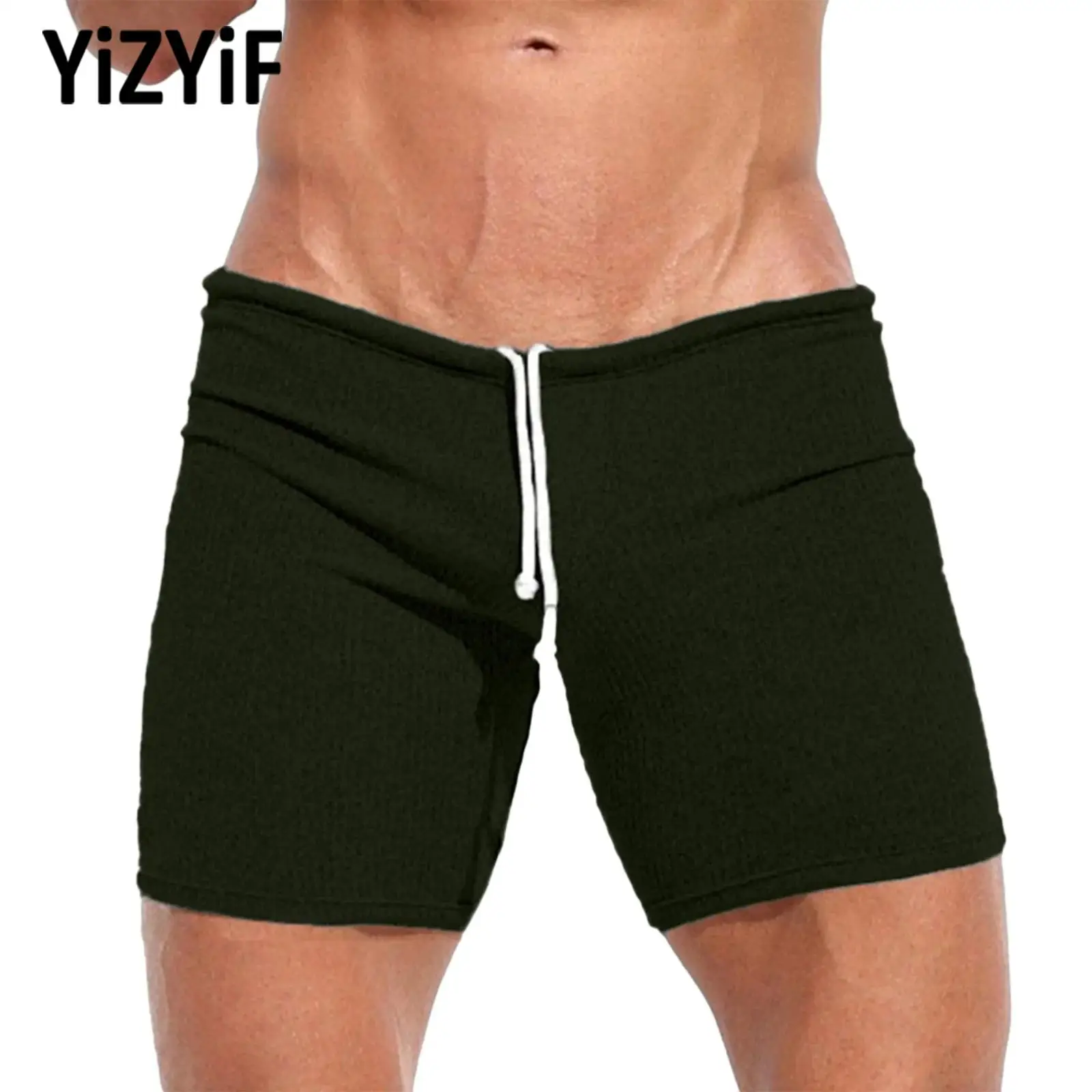 Men's Shorts Stretchy Ribbed Athletic Shorts Drawstring Solid Color Shorts for Workout Fitness Running
Men's Shorts Stretchy Ribbed Athletic Shorts Drawstring Solid Color Shorts for Workout Fitness Running