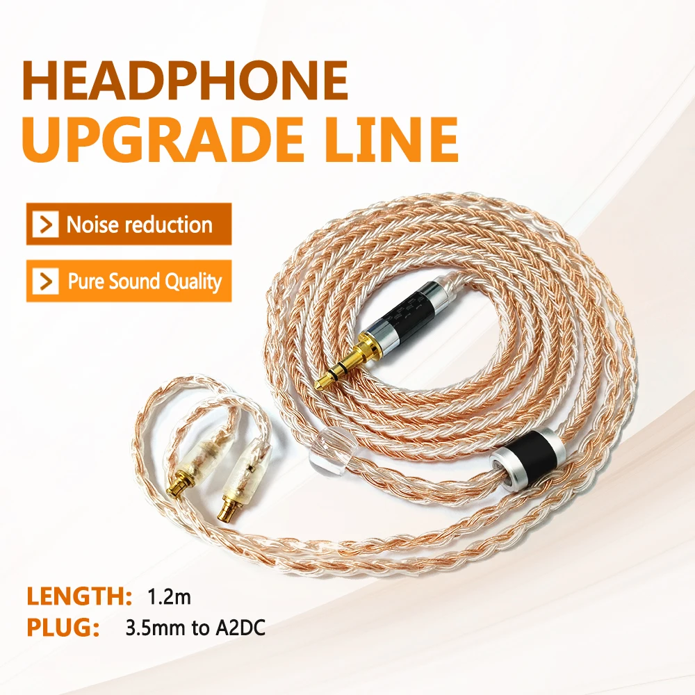 High-end Silver-plated Single Crystal Copper Earphone Line Audio Cable with 3.5MM to A2DC Port for ATH-LS50 LS70 LS200 LS300
High-end Silver-plated Single Crystal Copper Earphone Line Audio Cable with 3.5MM to A2DC Port for ATH-LS50 LS70 LS200 LS300