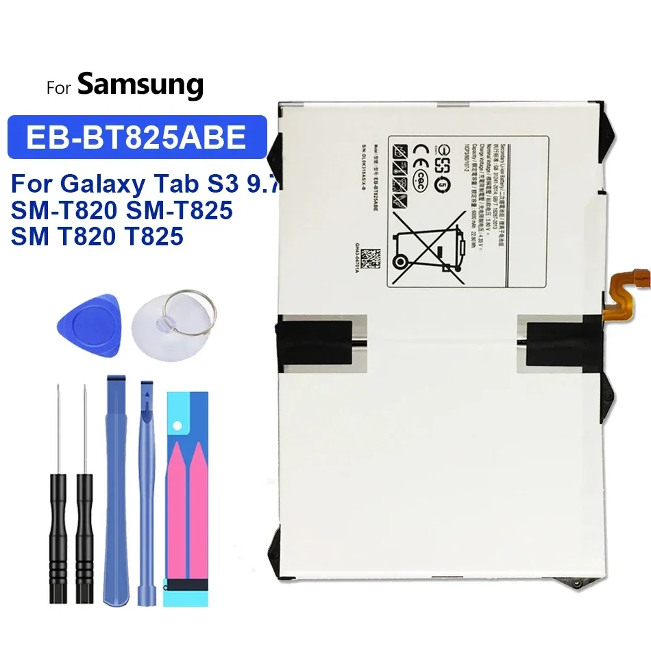 Аккумулятор для планшета Samsung Galaxy Tab S3 9,7 SM-T825C T820 T825 EB-BT825ABE, высокая емкость 6000 мАч
Аккумулятор для планшета Samsung Galaxy Tab S3 9,7 SM-T825C T820 T825 EB-BT825ABE, высокая емкость 6000 мАч