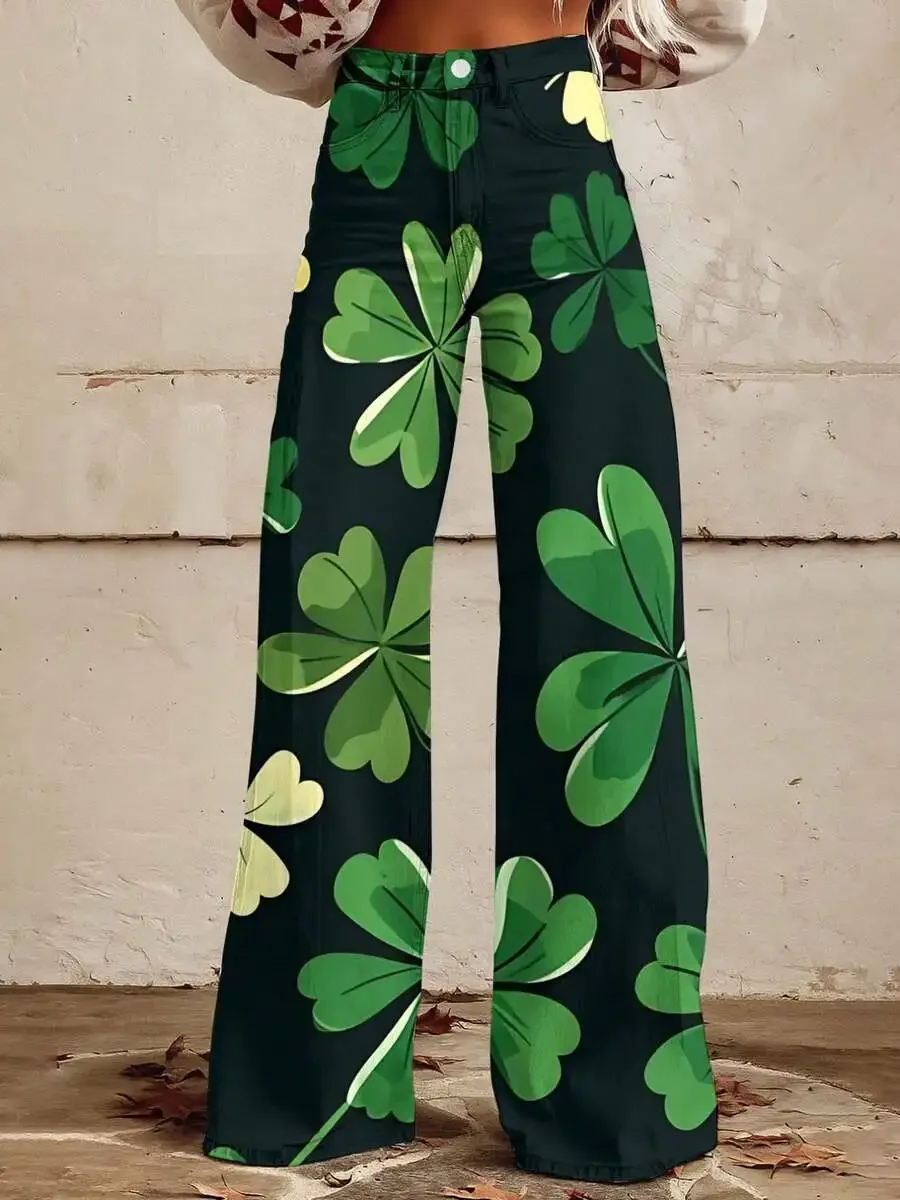 Plus Size Womens St. Patricks Day Shamrock Print Loose Fit Casual Pants
Plus Size Womens St. Patricks Day Shamrock Print Loose Fit Casual Pants