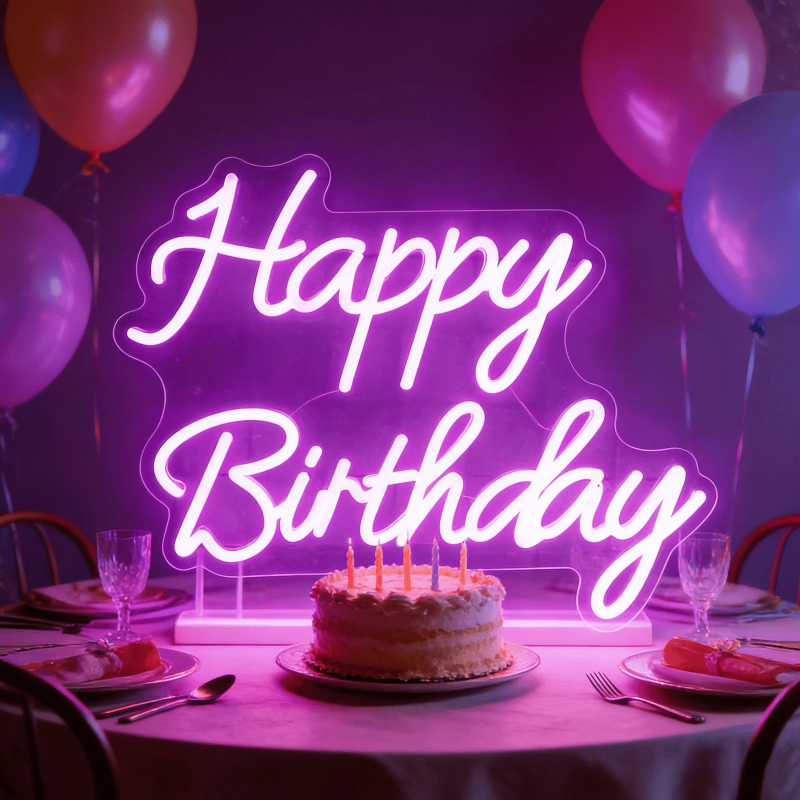 Happy Birthday Neon Sign LED USB Powered Warm Led Light Up Letters Neon Sign for Bedroom Party Room Home Decor Wall Decoration
Happy Birthday Neon Sign LED USB Powered Warm Led Light Up Letters Neon Sign for Bedroom Party Room Home Decor Wall Decoration