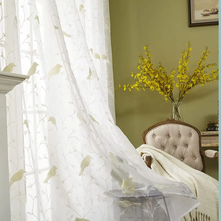 Window Sheer Curtain White Birds Embroidery Panel, Elegant Versatile 84 Inch Length Semi Voile Window Treatment Curtains for Nur
Window Sheer Curtain White Birds Embroidery Panel, Elegant Versatile 84 Inch Length Semi Voile Window Treatment Curtains for Nur