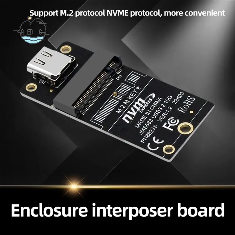 AED6-1 PCS M2 NVME HDD Enclosure Interposer Board JMS583 Chip 10Gbps Support 2230 2242 2260 SSD Black
AED6-1 PCS M2 NVME HDD Enclosure Interposer Board JMS583 Chip 10Gbps Support 2230 2242 2260 SSD Black