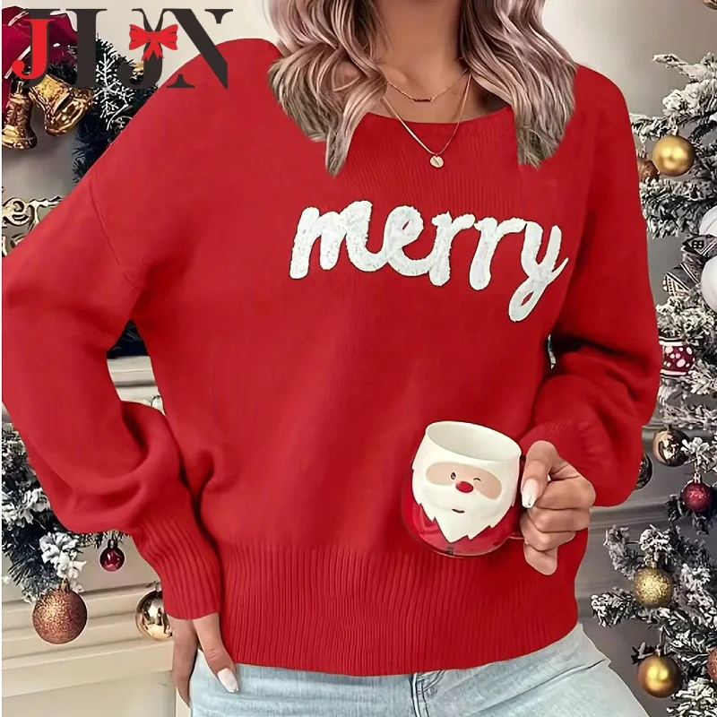 JHJN Christmas Woman Sweater Solid Color Tops O-Neck Knitwear Red Loose Pullover Winter Warm Pullover Casual Outerwear New Tops
JHJN Christmas Woman Sweater Solid Color Tops O-Neck Knitwear Red Loose Pullover Winter Warm Pullover Casual Outerwear New Tops