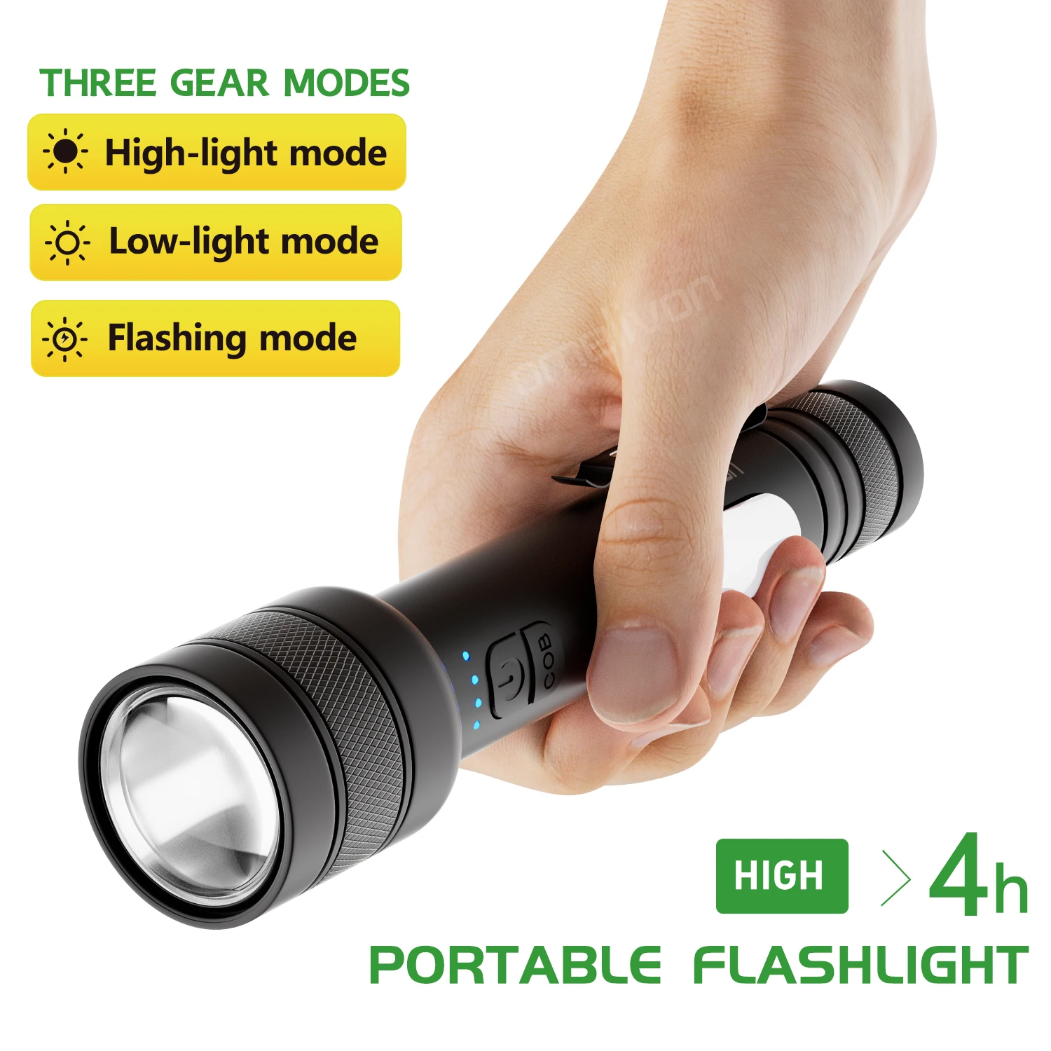 Portable Flashlight with Side-Mounted Led Light, Three-Level Dimming (High Brightness/Low Brightness/Strobe), with Power Bank Function, Supports Mobile Phone Charging, 2000Mah USB Charging, Work Lighting, Outdoor Camping Emergency Light
Portable Flashlight with Side-Mounted Led Light, Three-Level Dimming (High Brightness/Low Brightness/Strobe), with Power Bank Function, Supports Mobile Phone Charging, 2000Mah USB Charging, Work Lighting, Outdoor Camping Emergency Light