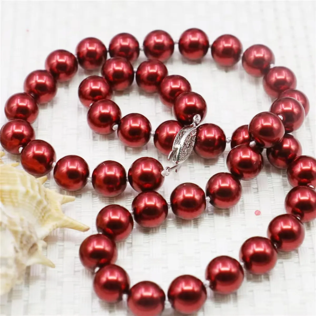 10mm Round Claret Wine Red Pearl Shell Necklace Women Girls Hand Made Jewelry Making Design Fashion Accessory Gifts For Mother
10mm Round Claret Wine Red Pearl Shell Necklace Women Girls Hand Made Jewelry Making Design Fashion Accessory Gifts For Mother