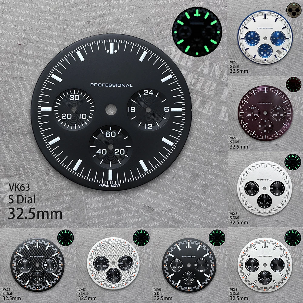 32.5 mm Panda S Logo Dial Suitable For VK63 Movement Green Luminous Mattet Quality Watch Modification Accessories
32.5 mm Panda S Logo Dial Suitable For VK63 Movement Green Luminous Mattet Quality Watch Modification Accessories