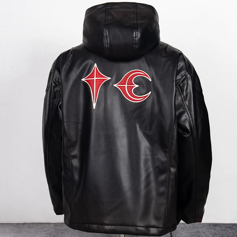 THUG CLUB Кожаная куртка Осень Зима Хип-хоп Уличная одежда Брендовые лоскутные кожаные куртки с капюшоном и логотипом Верхняя одежда
THUG CLUB Кожаная куртка Осень Зима Хип-хоп Уличная одежда Брендовые лоскутные кожаные куртки с капюшоном и логотипом Верхняя одежда