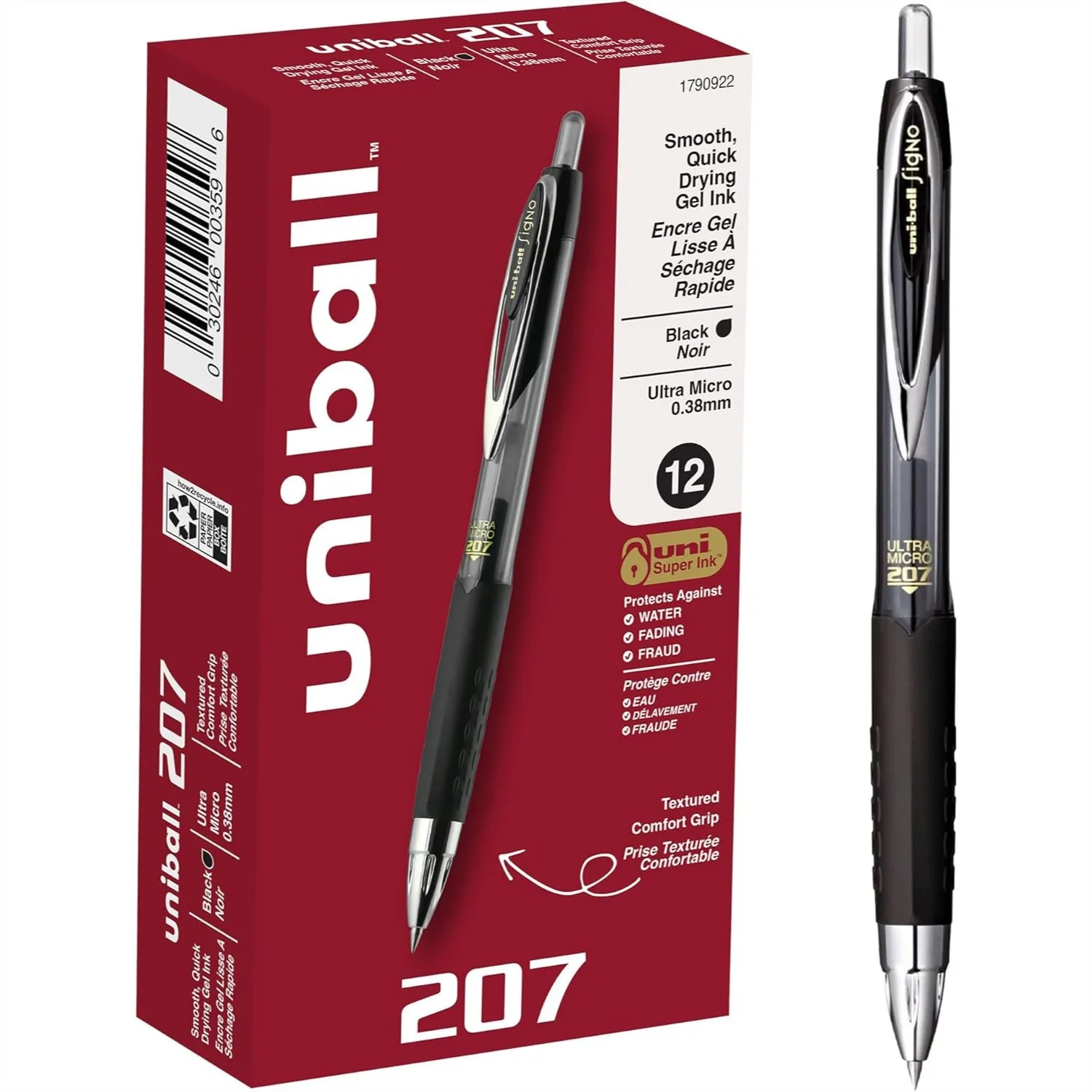 Retractable Gel Pens, Ultra Micro Point 0.38mm, Black Ink, 12 Pack, Smooth Writing, Water-Resistant
Retractable Gel Pens, Ultra Micro Point 0.38mm, Black Ink, 12 Pack, Smooth Writing, Water-Resistant