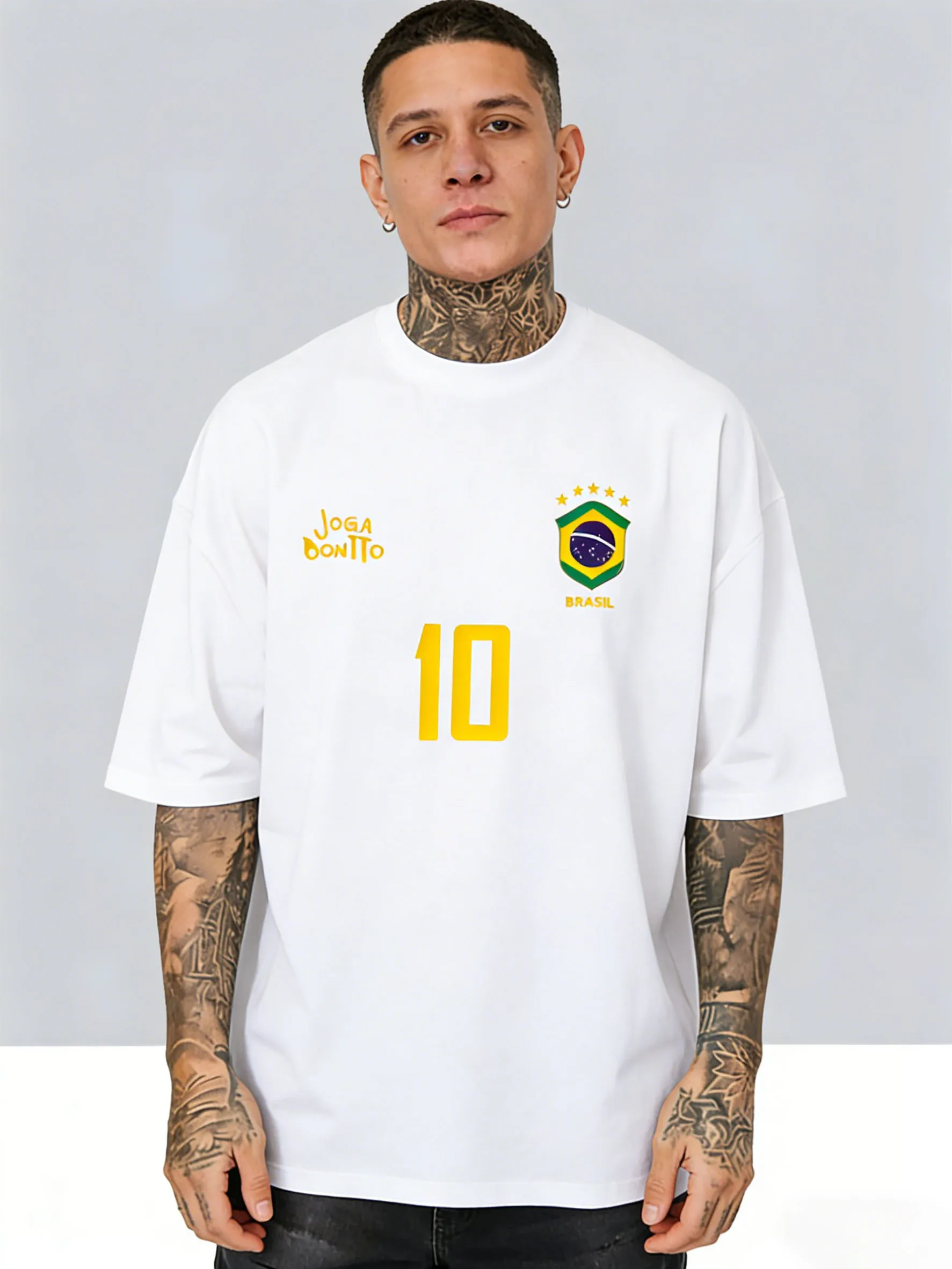 Men's Brazil #10 Elegant Soccer Pattern T-Shirt - New Summer Casual Short-Sleeved Shirt - Soccer Enthusiast Streetwear T-Shirt
Men's Brazil #10 Elegant Soccer Pattern T-Shirt - New Summer Casual Short-Sleeved Shirt - Soccer Enthusiast Streetwear T-Shirt