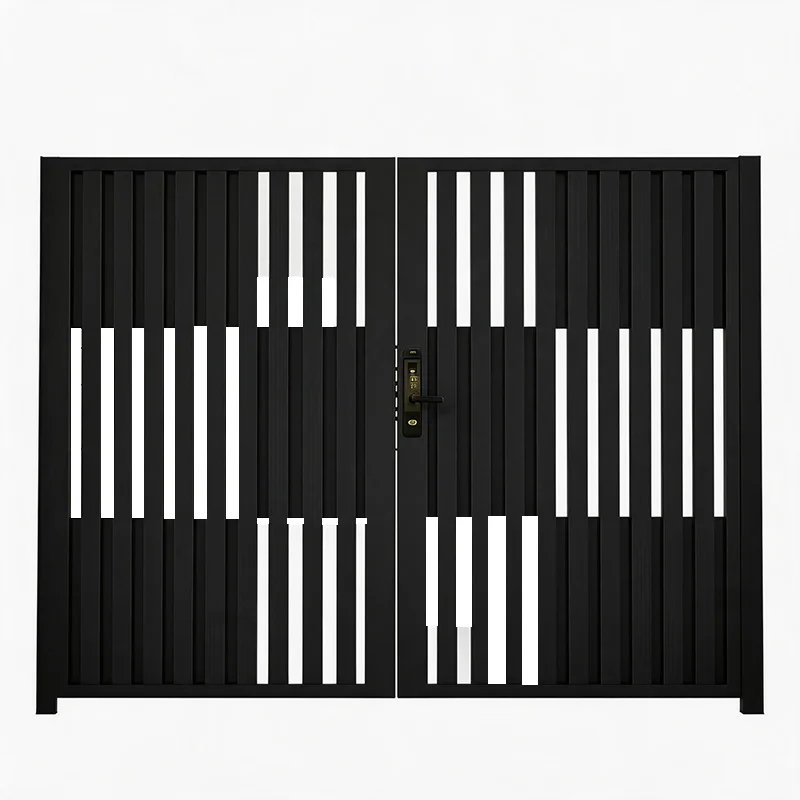 Modern Metal Horizontal Slat Privacy Aluminum Courtyard Double Swing Wide Aluminum Driveway Gate
Modern Metal Horizontal Slat Privacy Aluminum Courtyard Double Swing Wide Aluminum Driveway Gate